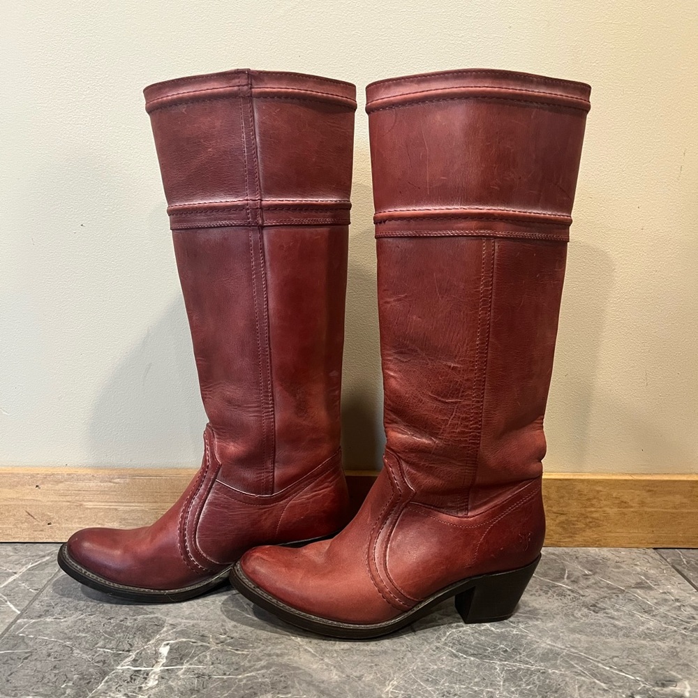 Frye Tall Jane stitch boot